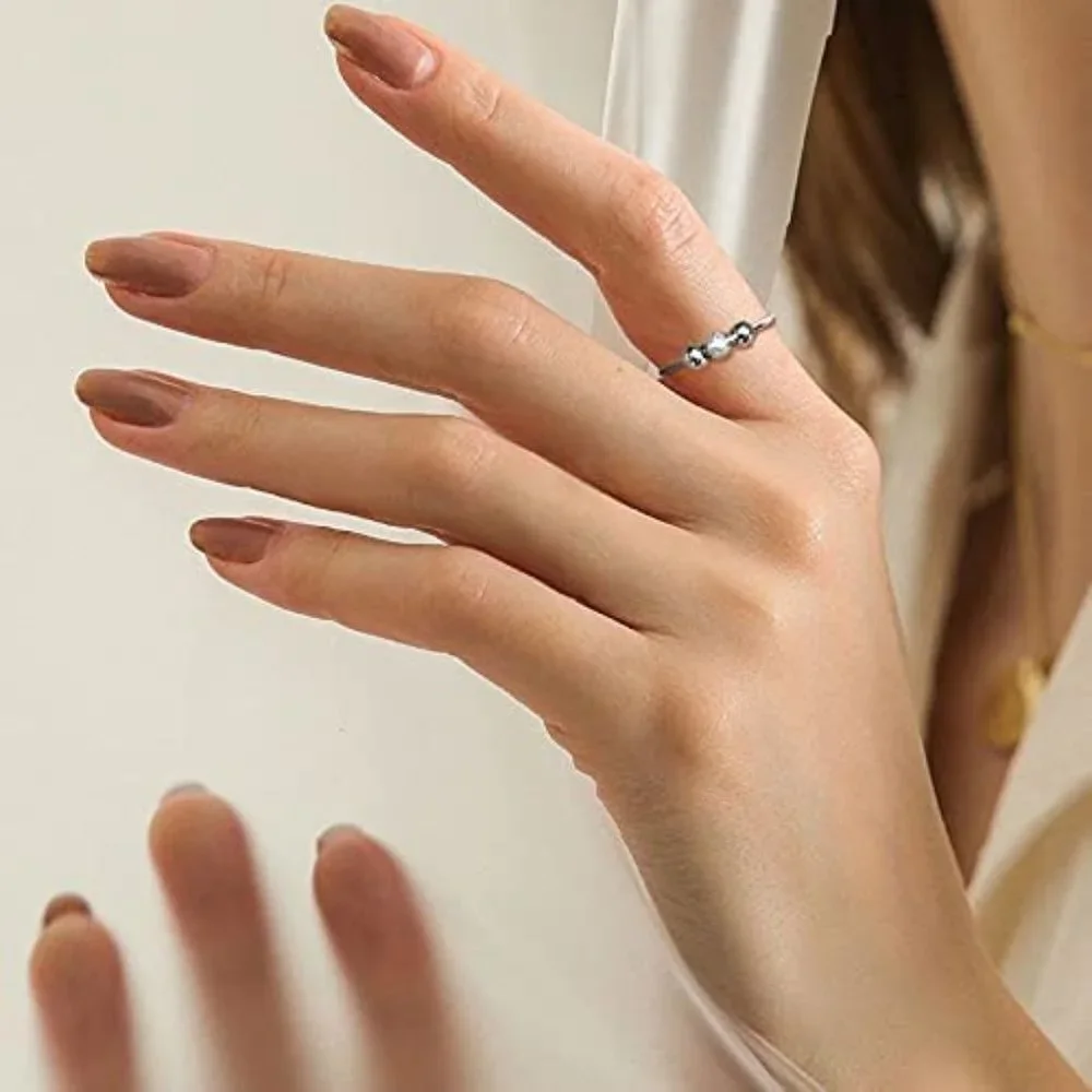 925 Sterling Silver Anti Anxiety Rings for Women Men